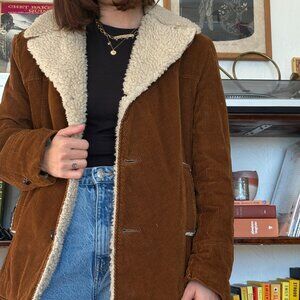 70's Vintage Men's Shearling Corduroy Coat